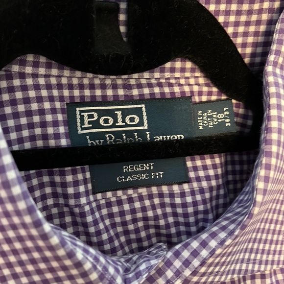 Men’s Purple Polo Button Up - Picture 2 of 2